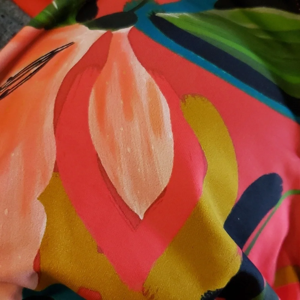 SKYE Break of Day Celeste Triangle Bikini Top in Ruby Tropical Size Large